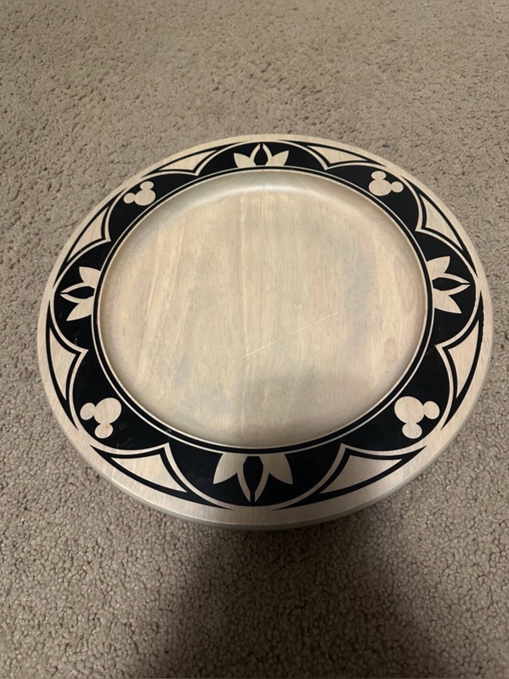 This is a Disney Parks Mickey Mouse Wooden Charger